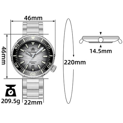 ★Speciale Capodanno★Addiesdive 46mm 1000m Orologio Subacqueo AD2069