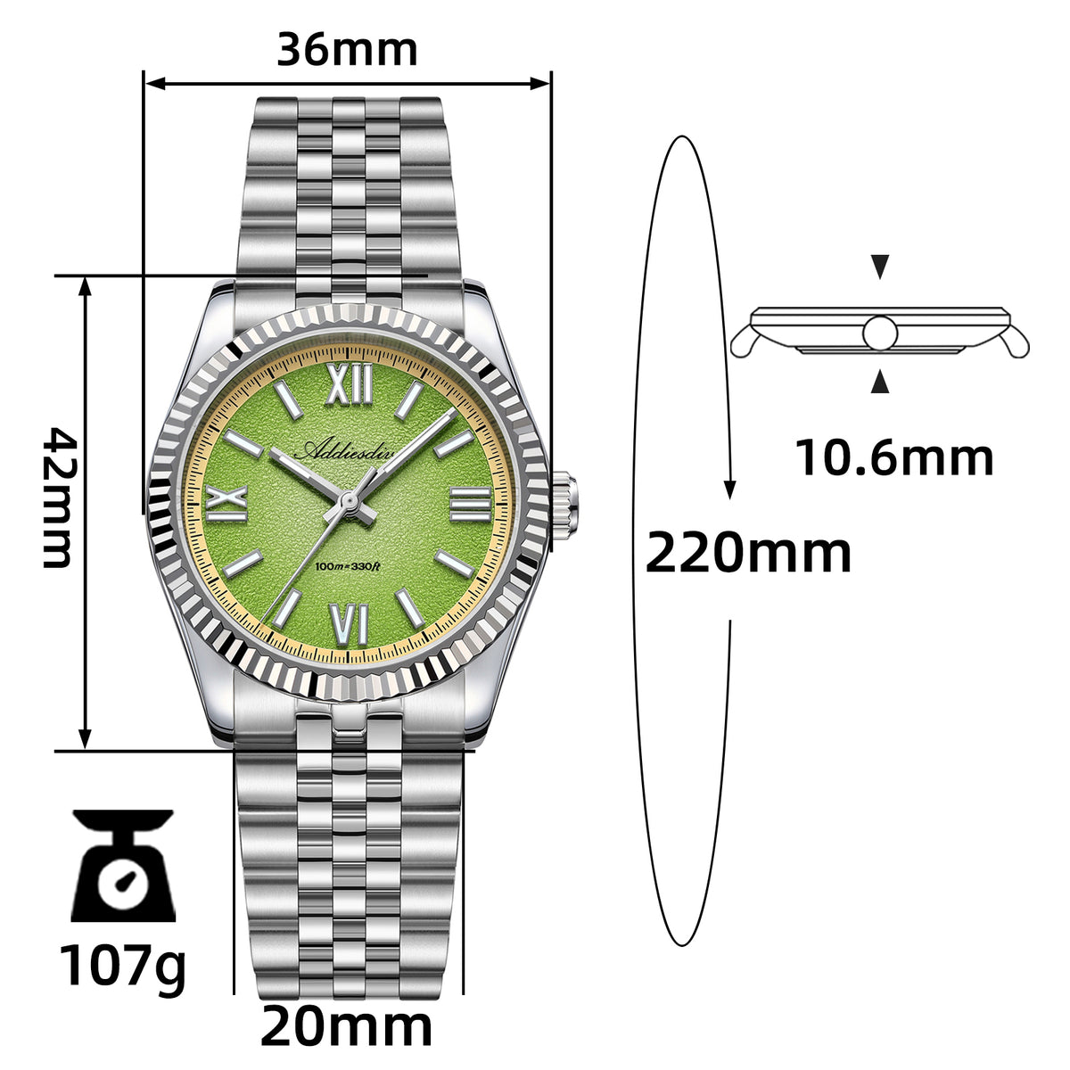 Orologio al quarzo ADDIESDIVE 36mm VH31 Summer Edition AD2535