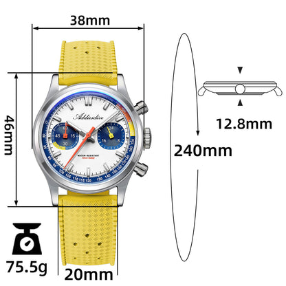 ★Saldi Anniversario★Orologio cronografo ADDIESDIVE VK64 da 38 mm ispirato alle corse AD2529