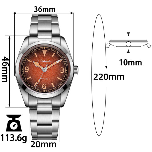 Orologio al quarzo di lusso ADDIESDIVE da 36 mm AD2554