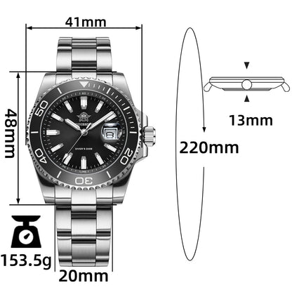 ★Speciale Capodanno★Orologio al quarzo vintage ADDIESDIVE da 41 mm, subacquei, AD2510