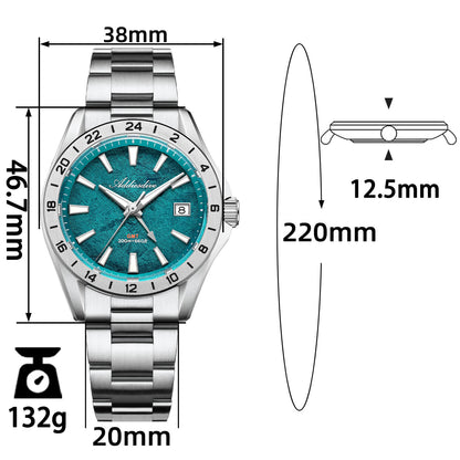 🔥SALDI D'AUTUNNO 🔥 ADDIESDIVE Orologio GMT al quarzo da 38 mm con movimento RONDA 515 (AD2548)