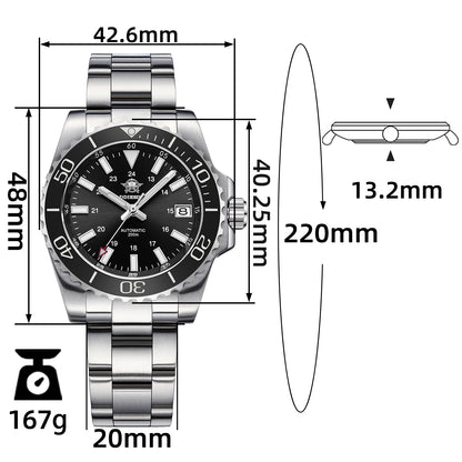 ★Saldi Anniversario★Orologio subacqueo automatico da uomo ADDIESDIVE con vetro zaffiro sintetico AD2504
