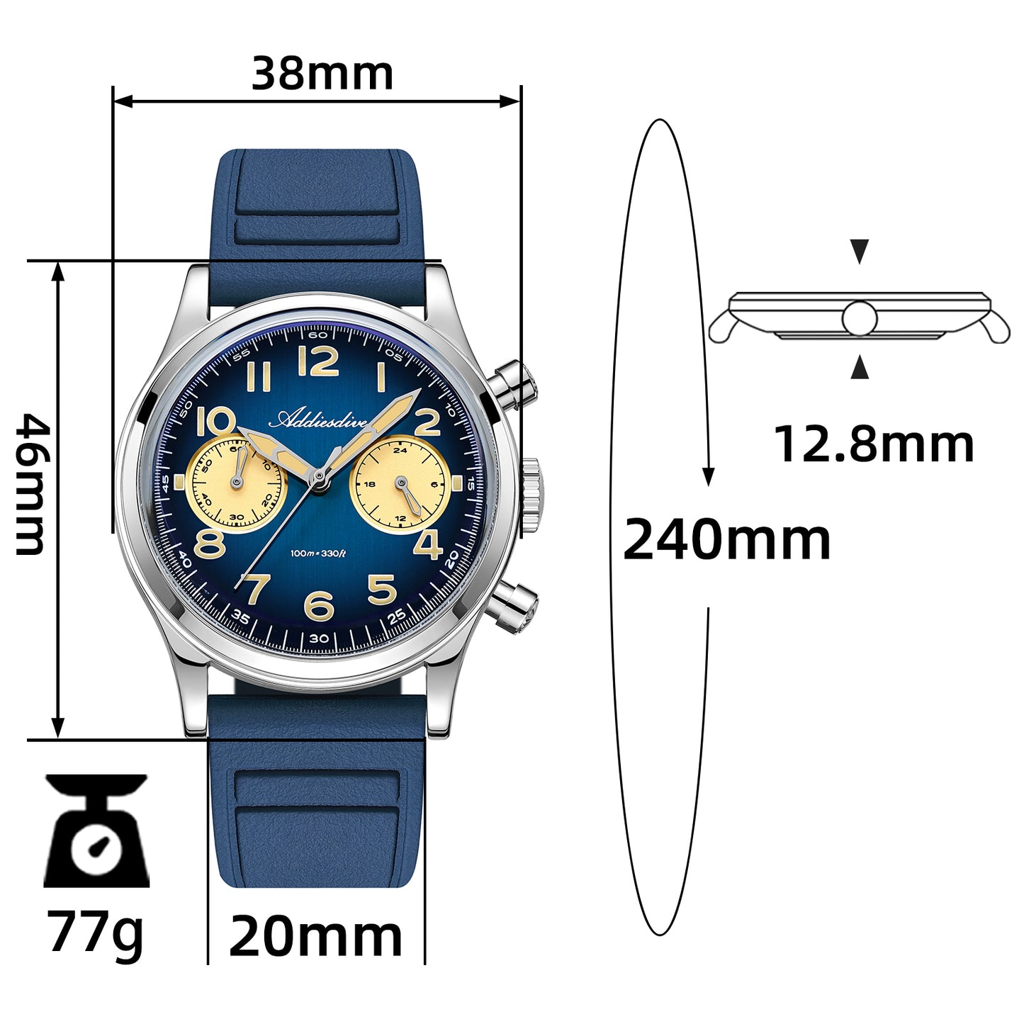 ADDIESDIVE VK64 Cronografo 38mm AD2516