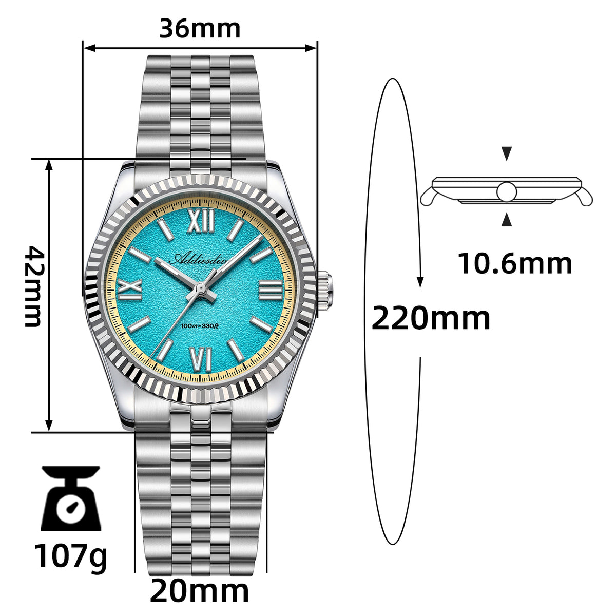 Orologio al quarzo ADDIESDIVE 36mm VH31 Summer Edition AD2535