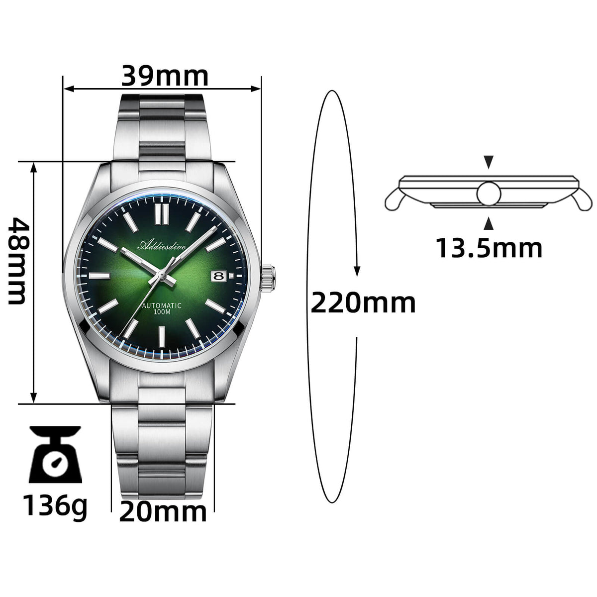 ★Speciale Capodanno★ADDIESDIVE Orologio da uomo dal design originale AD2071
