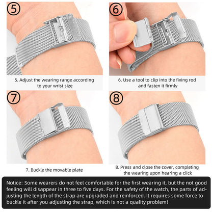 ADDIESDIVE Cinturino per Orologio in Maglia di Acciaio Inossidabile da 20 mm