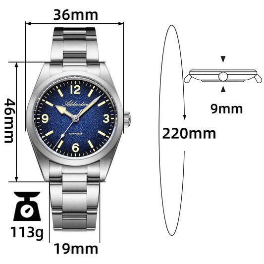 ADDIESDIVE Orologio al Quarzo Vintage 36mm C3 – Mod. AD2544