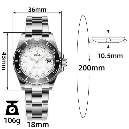 Addies Orologio al quarzo Luxury in acciaio inossidabile AW25902