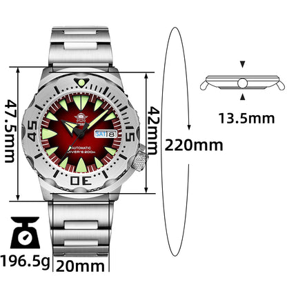 🔥SALDI D'AUTUNNO 🔥 Orologi automatici da sub ADDIESDIVE® Monster da uomo (AD2103)
