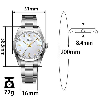 Orologio da donna di lusso Addies al quarzo in acciaio inox, 31 mm (AW25909)