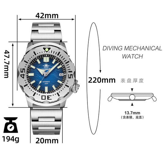 ★Speciali settimanali★ADDIESDIVE Orologio Subacqueo OceanMonster AD2047