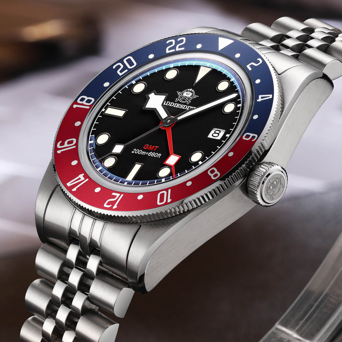 ★Saldi Anniversario★ADDIESDIVE 39mm Orologio al Quarzo BB58 GMT AD2044