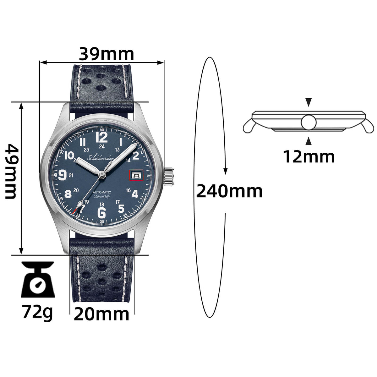 🔥SALDI D'AUTUNNO 🔥ADDIESDIVE 39mm Orologio Explore NH35 Automatico AD2070