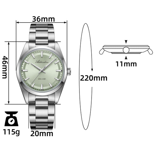 ★Magazzino italiano★Orologio al quarzo ADDIESDIVE VH31 di lusso da 36 mm AD2066