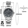 ADDIESDIVE Orologio automatico in cristallo di zaffiro da 39 mm Orologio da campo AD2074