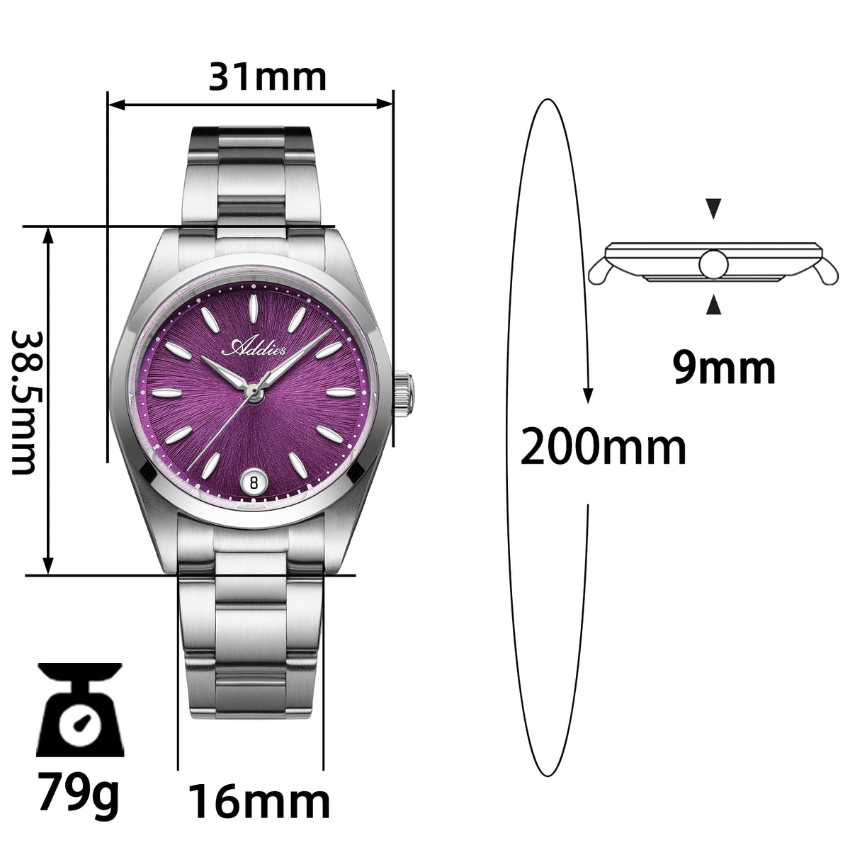 🔥SALDI D'AUTUNNO 🔥 Orologio da donna di lusso al quarzo Addies da 31 mm AW25907