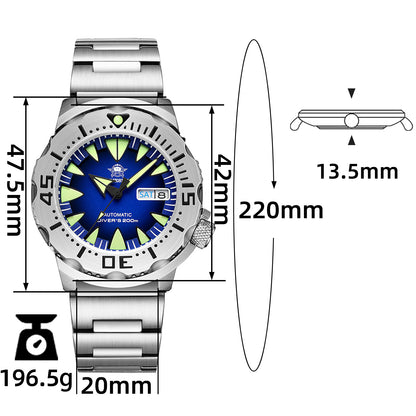 🔥SALDI D'AUTUNNO 🔥 Orologi automatici da sub ADDIESDIVE® Monster da uomo (AD2103)