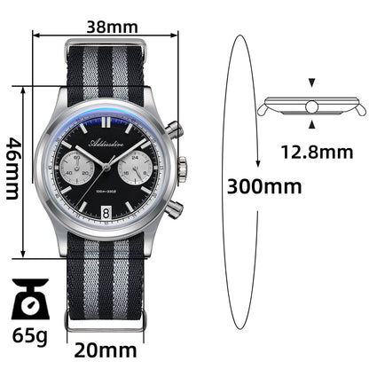 ★Saldi Anniversario★ADDIESDIVE 38mm Orologio cronografo VK64 AD2095