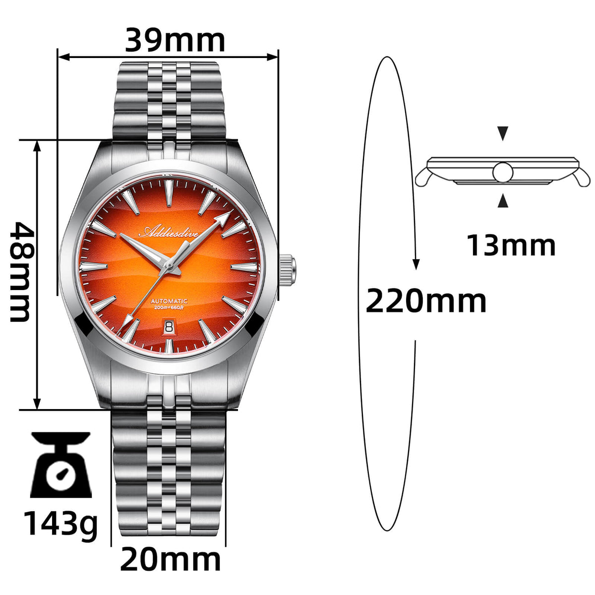 🔥SALDI D'AUTUNNO 🔥 Addiesdive Orologio Automatico 39mm “Desert Mirage” AD2540