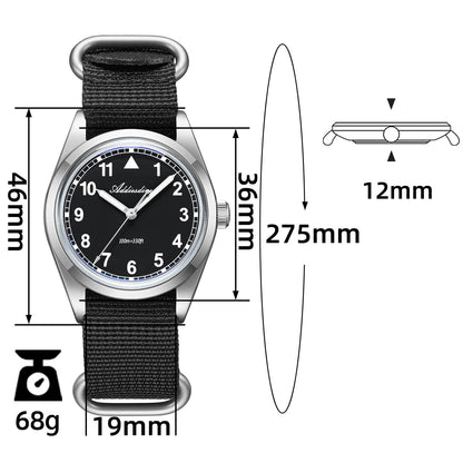 ADDIESDIVE 37mm VH31 Retro Pilot Field Watch AD2079