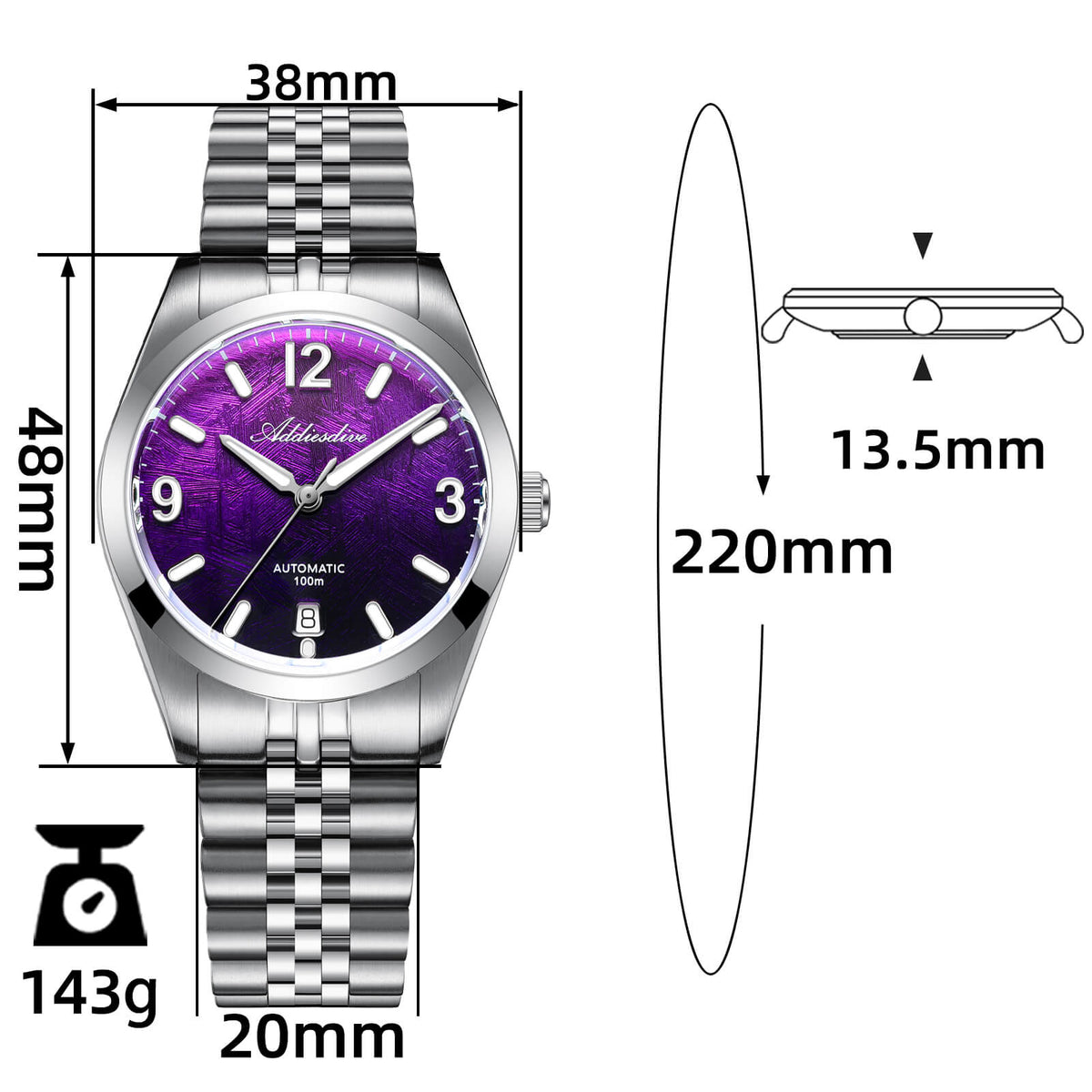🔥SALDI D'AUTUNNO 🔥 Addiesdive Orologio Automatico di Lusso 39mm AD2547