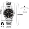 ADDIESDIVE Orologio automatico in cristallo di zaffiro da 39 mm Orologio da campo AD2074