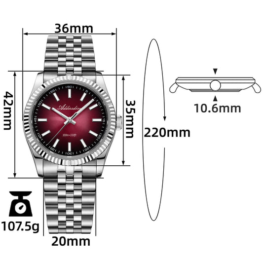★Saldi Anniversario★ADDIESDIVE 36mm DJ Homage Orologio da uomo AD2073