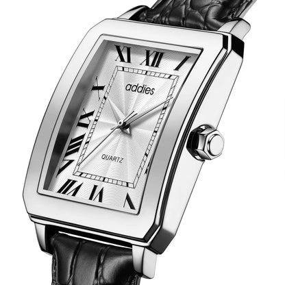 Orologio analogico al quarzo da uomo ADDIES con quadrante quadrato e cinturino in pelle (MY-RM05)