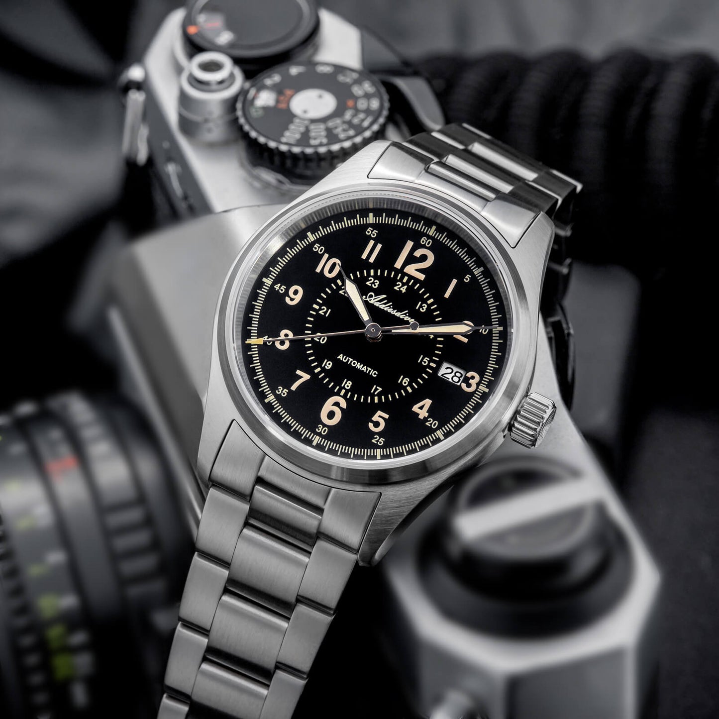 ★Magazzino Italia★ADDIESDIVE Orologio automatico in cristallo di zaffiro da 39 mm Orologio da campo AD2074