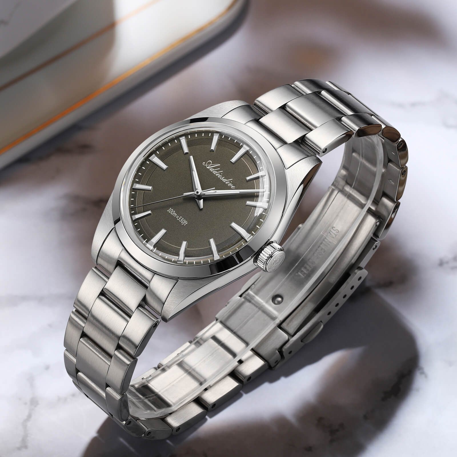 ★Magazzino Italia★ADDIESDIVE 36mm Orologio al Quarzo di Lusso VH31 AD2066