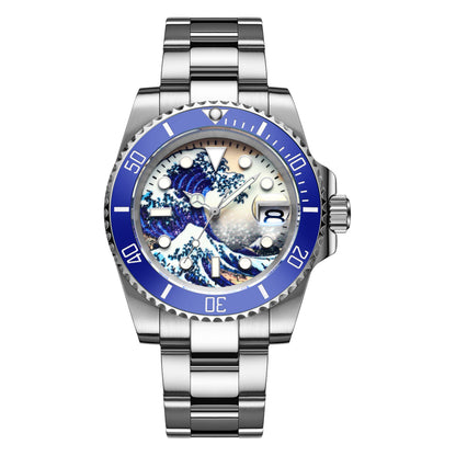 ADDIESDIVE Orologio Subacqueo Great Wave Sub (H3AC-Surf) blu
