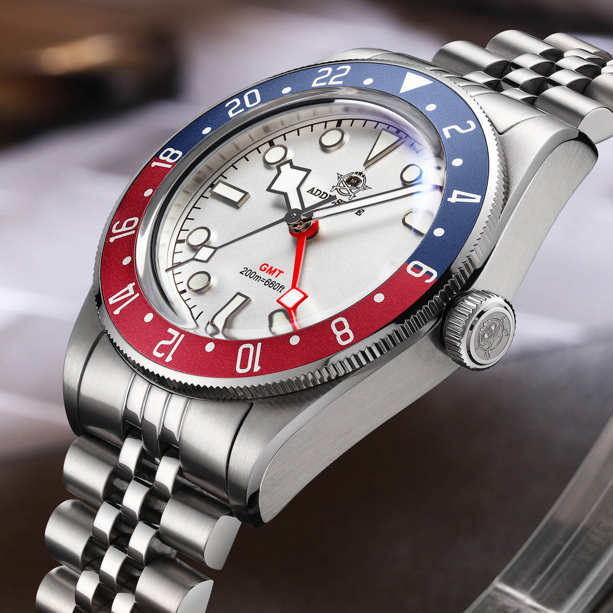 ★Saldi Anniversario★ADDIESDIVE 39mm Orologio al Quarzo BB58 GMT AD2044
