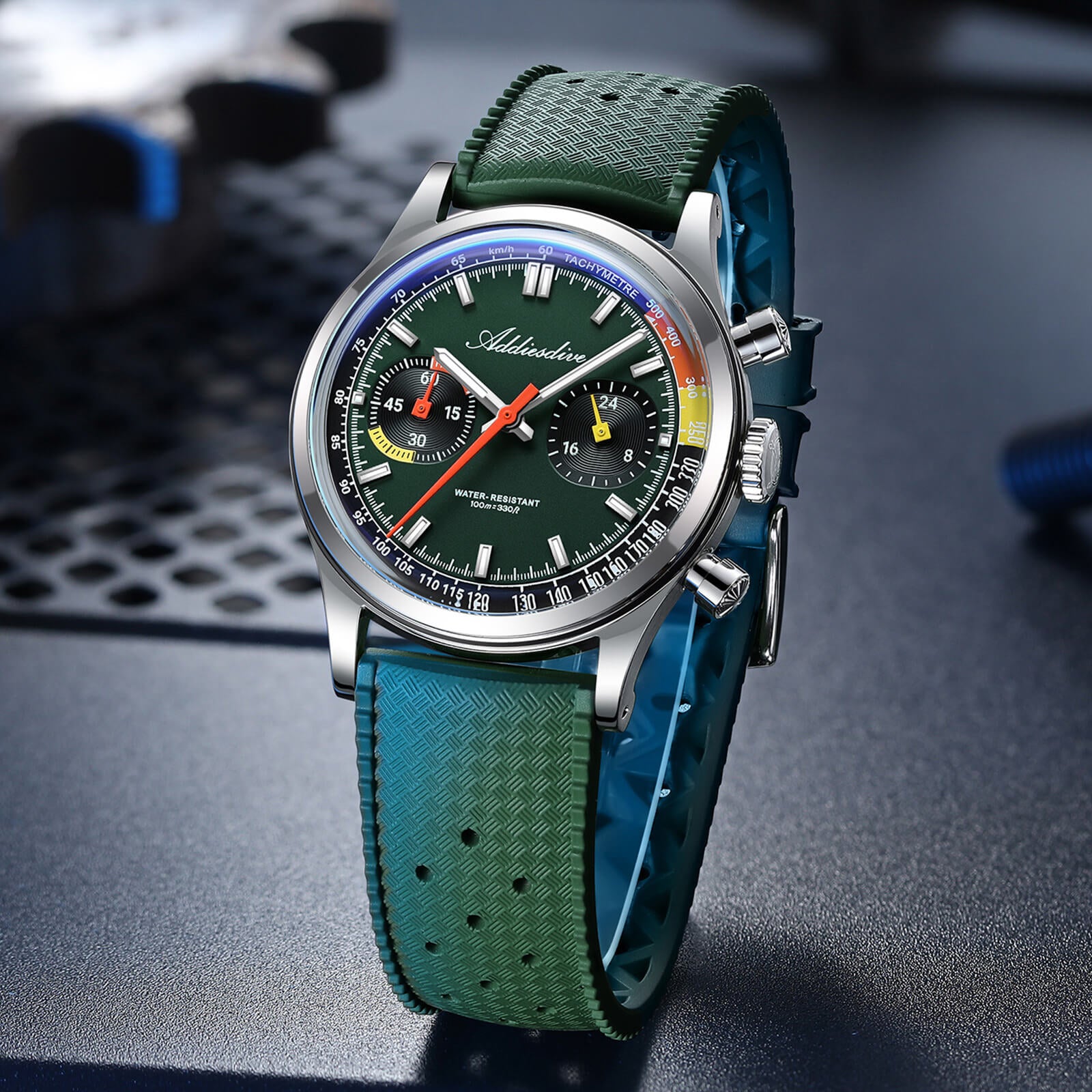 ★Saldi Anniversario★Orologio cronografo ADDIESDIVE VK64 da 38 mm ispirato alle corse AD2529