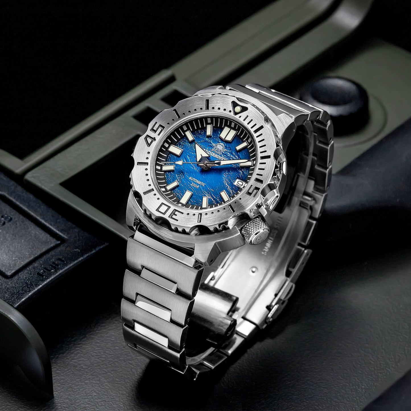 ★Speciali settimanali★ADDIESDIVE Orologio Subacqueo OceanMonster AD2047
