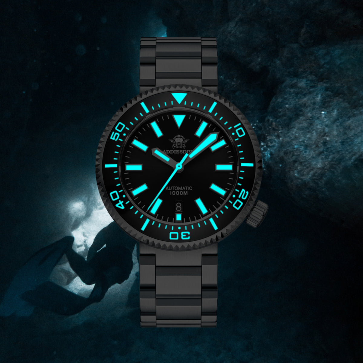 ★Magazzino italiano★Orologio subacqueo professionale ADDIESDIVE 1000m, movimento 8215, 45mm (AD2523)