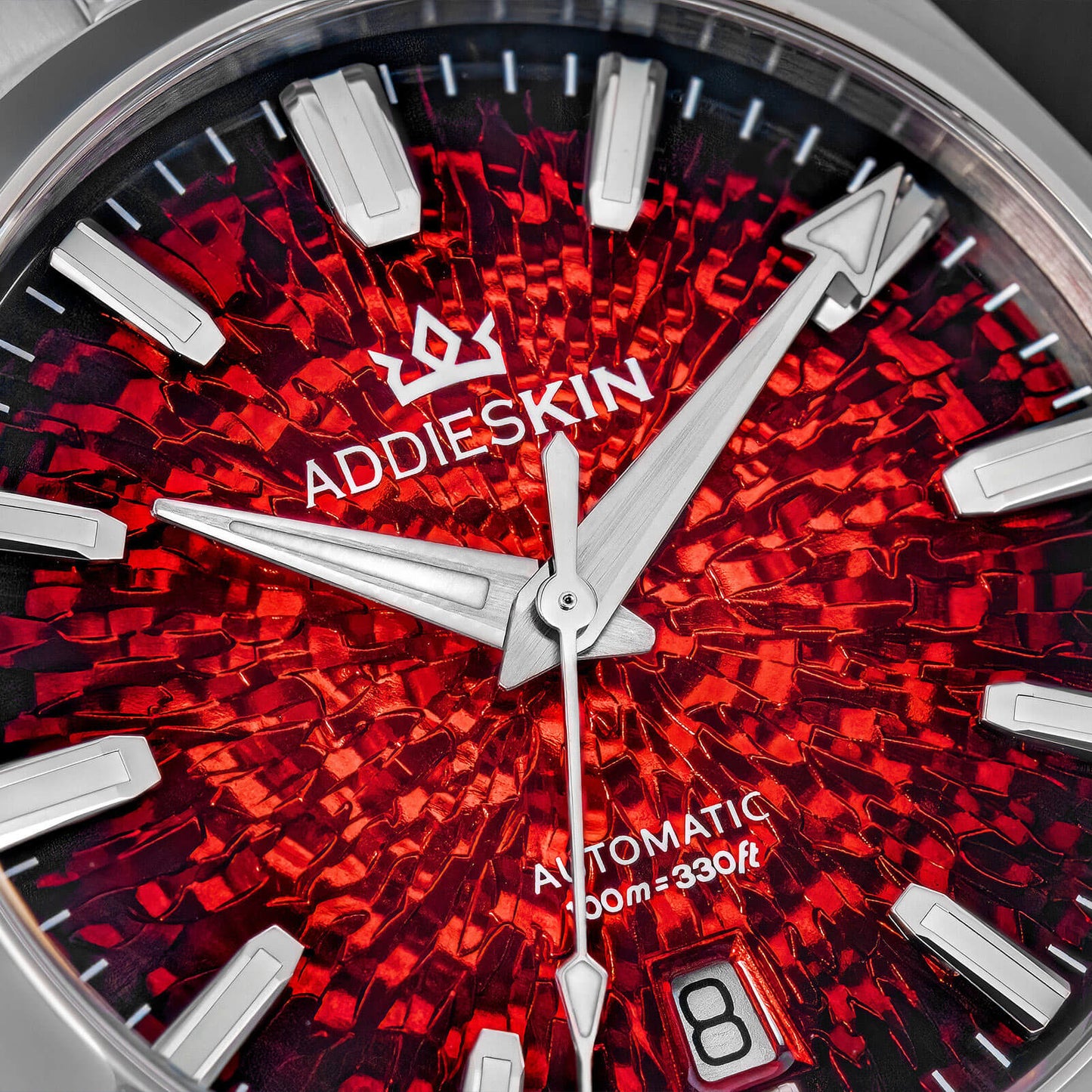 AddiesKIN Orologio da uomo K003 con quadrante effetto ghiaccio crepato, 38 mm, movimento Miyota 9015