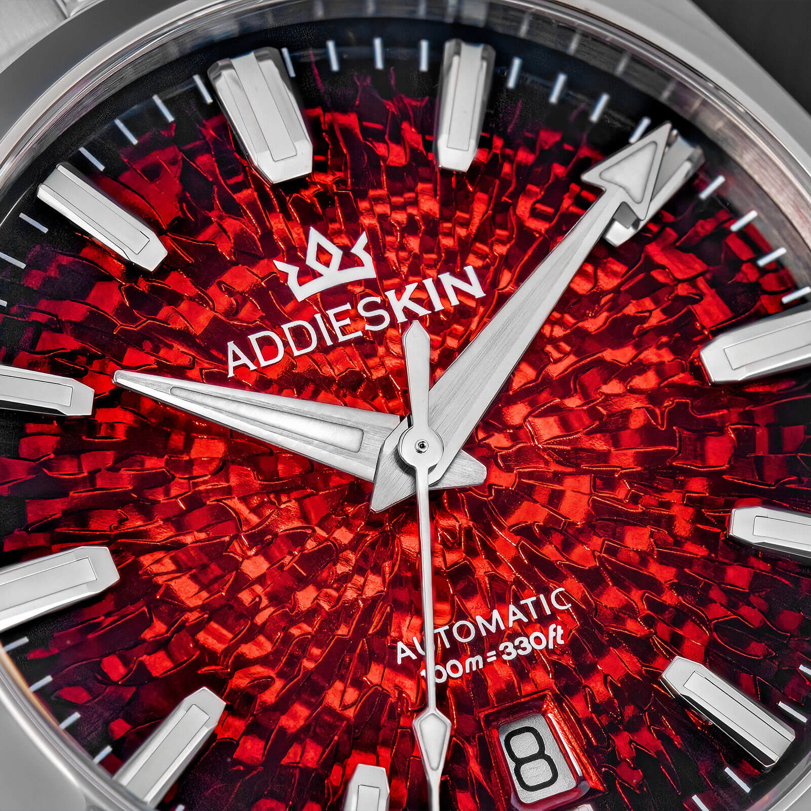 AddiesKIN Orologio da uomo K003 con quadrante effetto ghiaccio crepato, 38 mm, movimento Miyota 9015