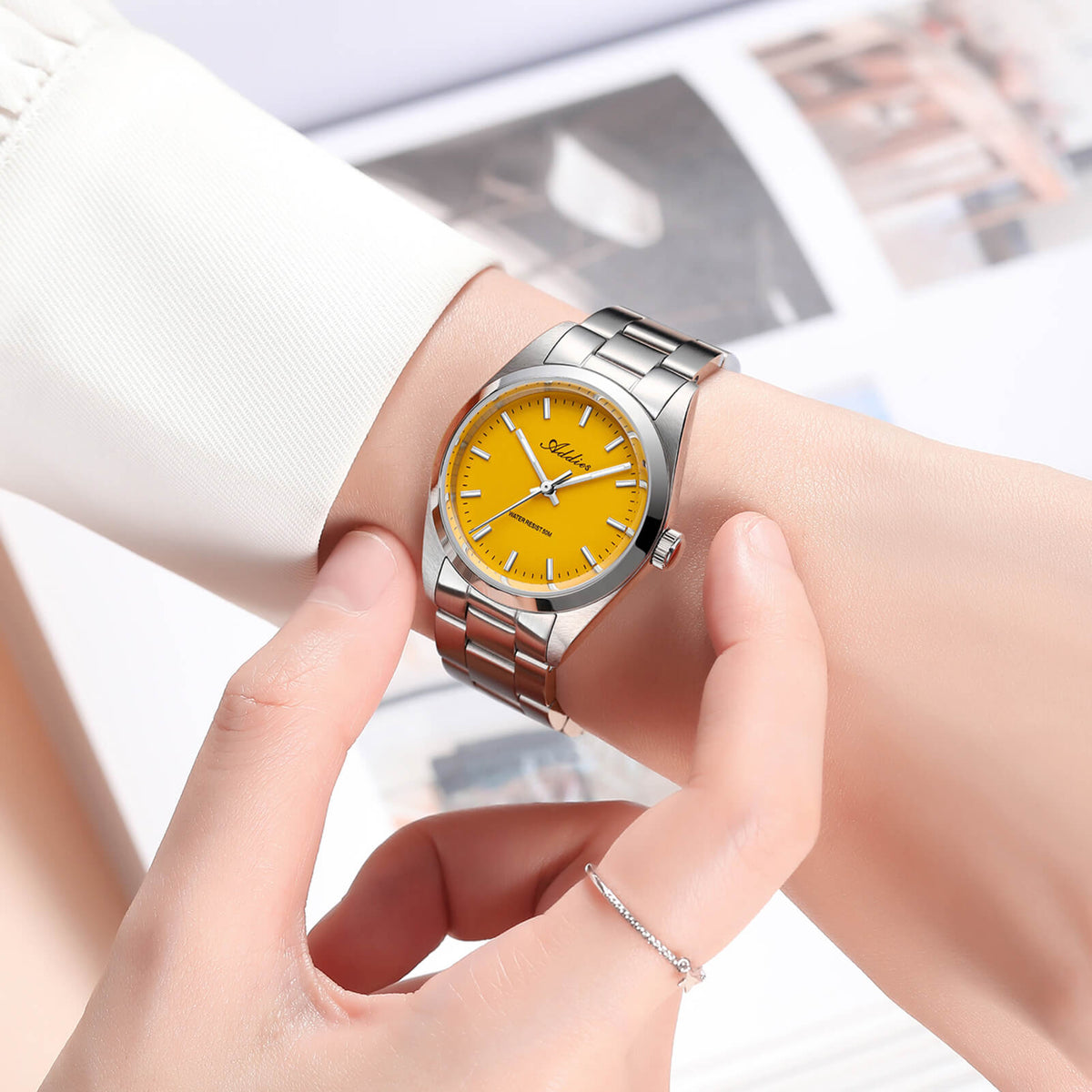 Orologio da donna di lusso Addies, al quarzo, in acciaio inossidabile, 31 mm – AW25903