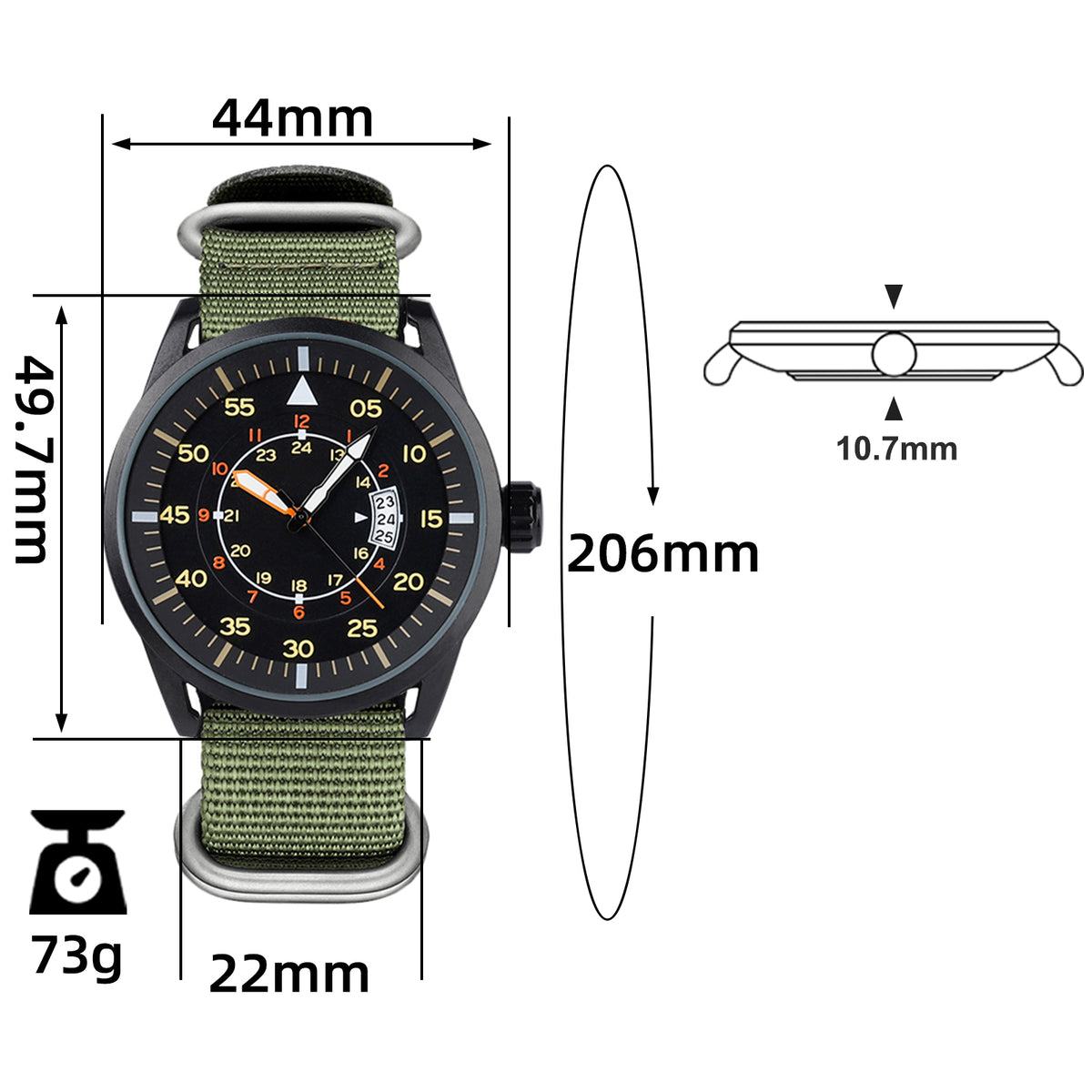 Orologio al quarzo Addiesdive MY-1508 Orologi sportivi Orologi da polso militari