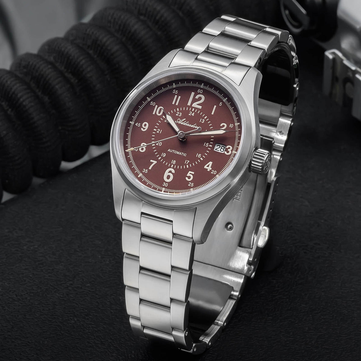 ADDIESDIVE Orologio automatico in cristallo di zaffiro da 39 mm Orologio da campo AD2074