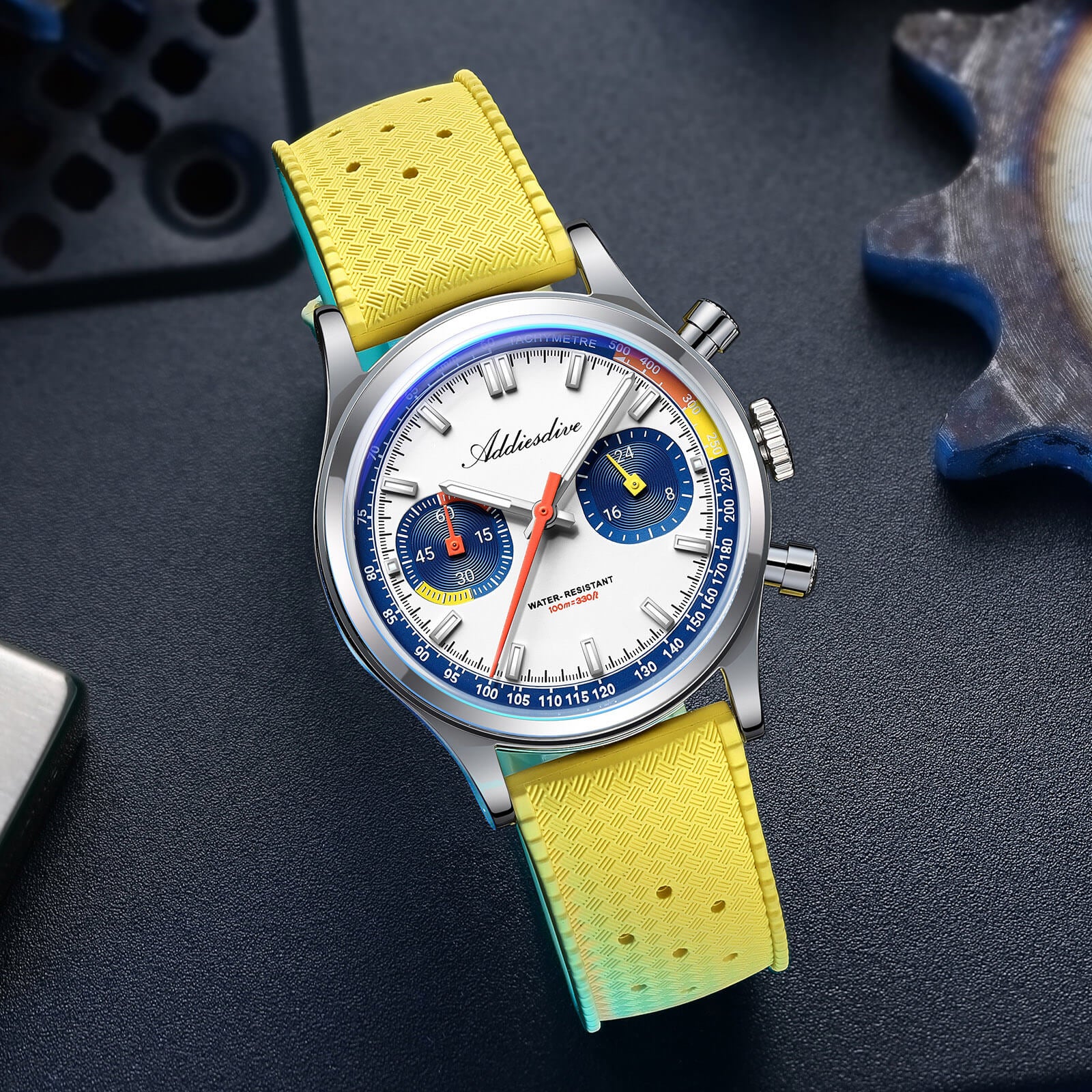 ★Saldi Anniversario★Orologio cronografo ADDIESDIVE VK64 da 38 mm ispirato alle corse AD2529