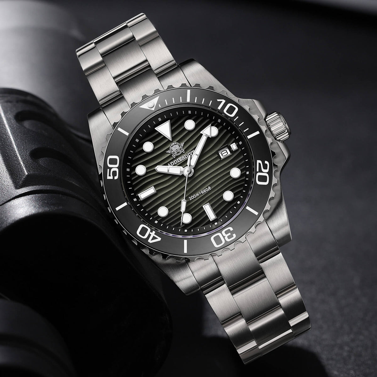 🔥SALDI D'AUTUNNO 🔥Orologio subacqueo al quarzo Addiesdive da 41 mm con quadrante a trama "deserto" AD2537