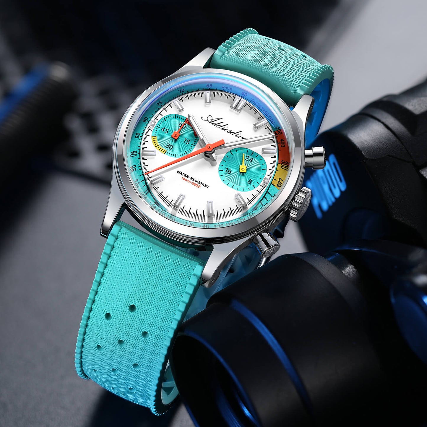 ★Saldi Anniversario★Orologio cronografo ADDIESDIVE VK64 da 38 mm ispirato alle corse AD2529