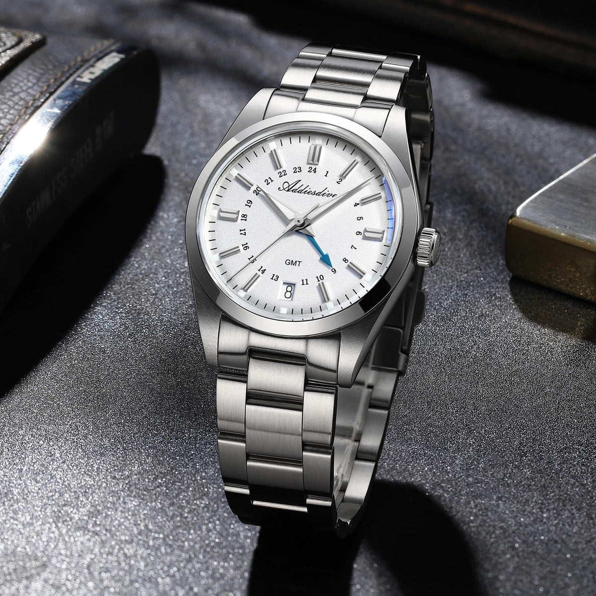 ★Saldi Anniversario★ADDIESDIVE Orologio al Quarzo GMT Elegance Collection AD2065