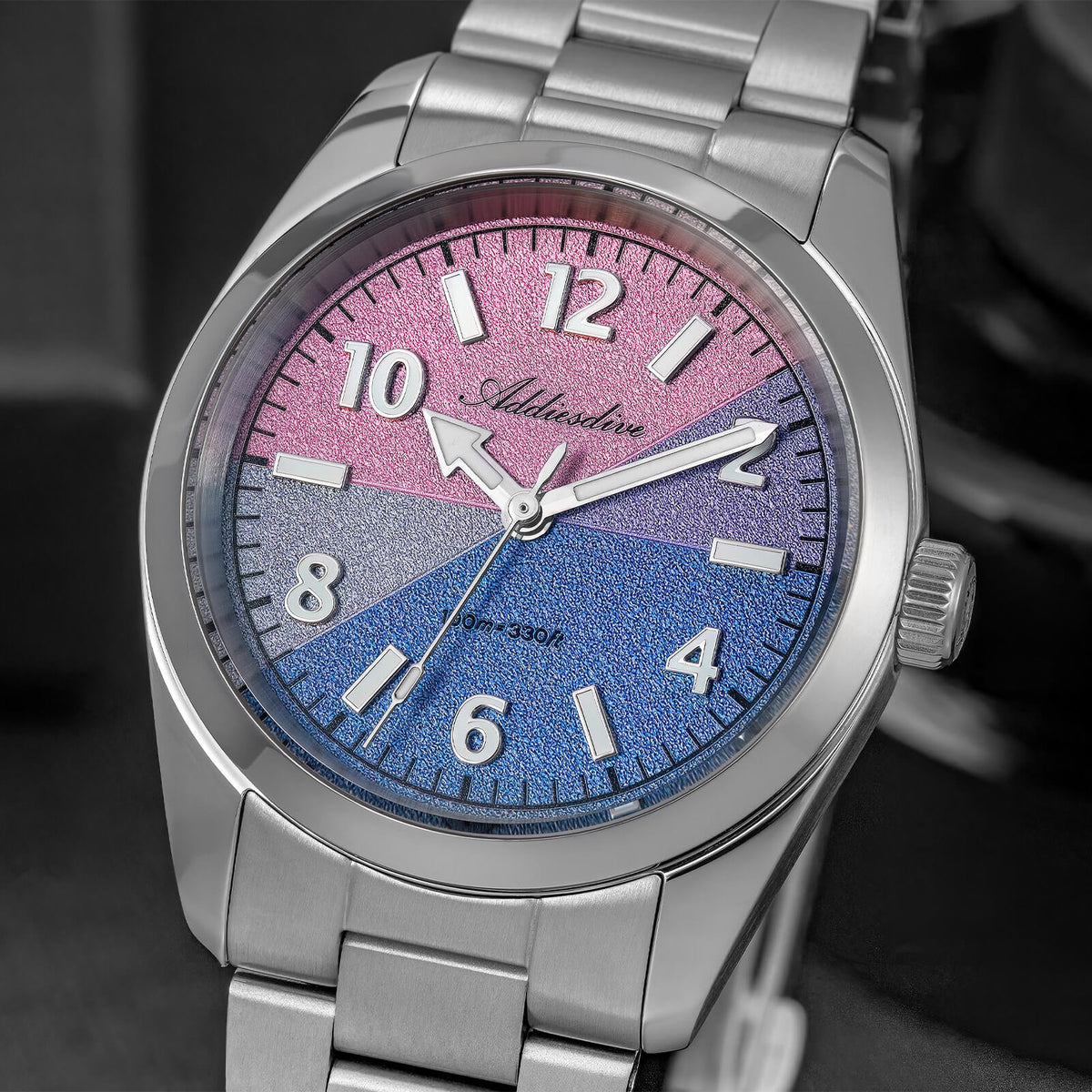 🔥SALDI D'AUTUNNO 🔥 Orologio al quarzo ADDIESDIVE da 36 mm con quadrante a blocchi di colore AD2555 vetro zaffiro