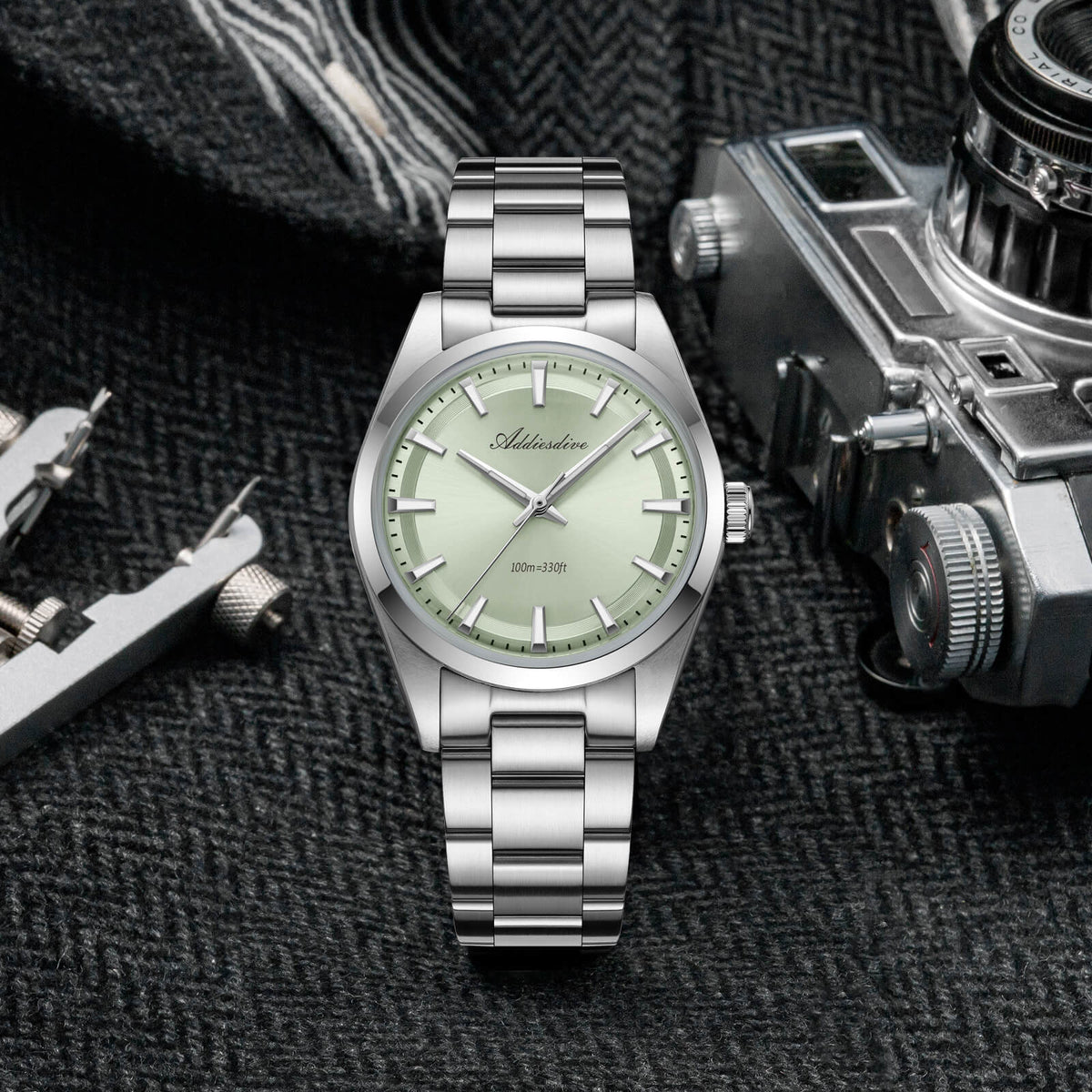 ★Saldi Anniversario★ADDIESDIVE 36mm Orologio al Quarzo di Lusso VH31 AD2066