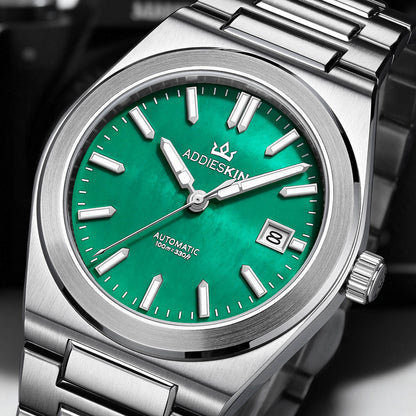 Orologio da uomo AddiesKIN K008 con quadrante in madreperla da 39 mm e movimento Miyota 9015.