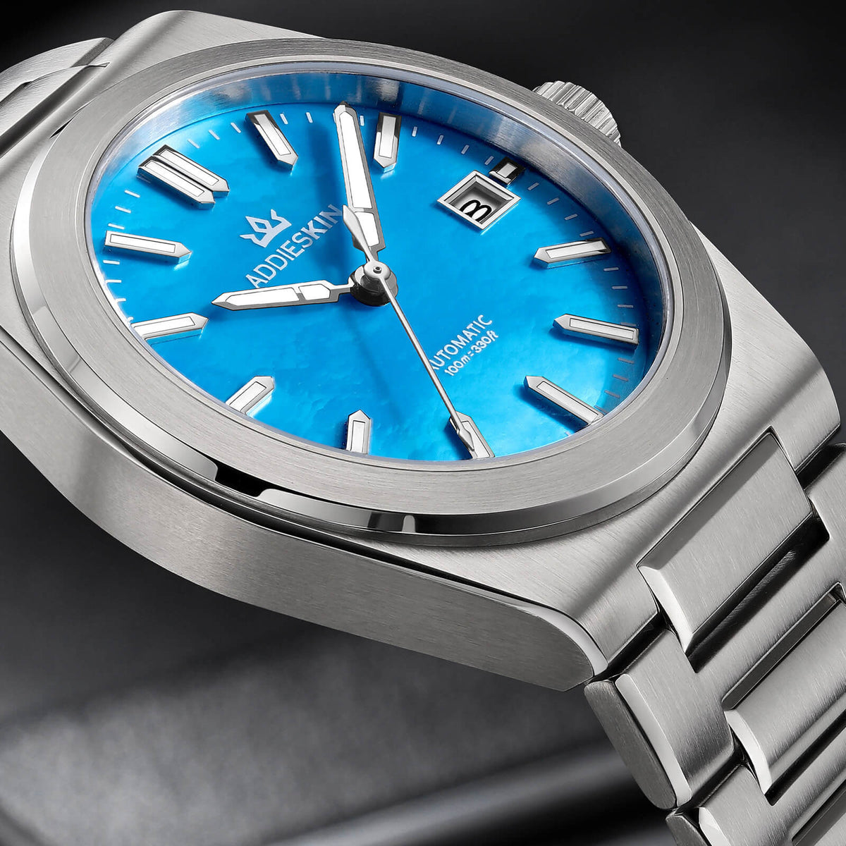 Orologio da uomo AddiesKIN K008 con quadrante in madreperla da 39 mm e movimento Miyota 9015.