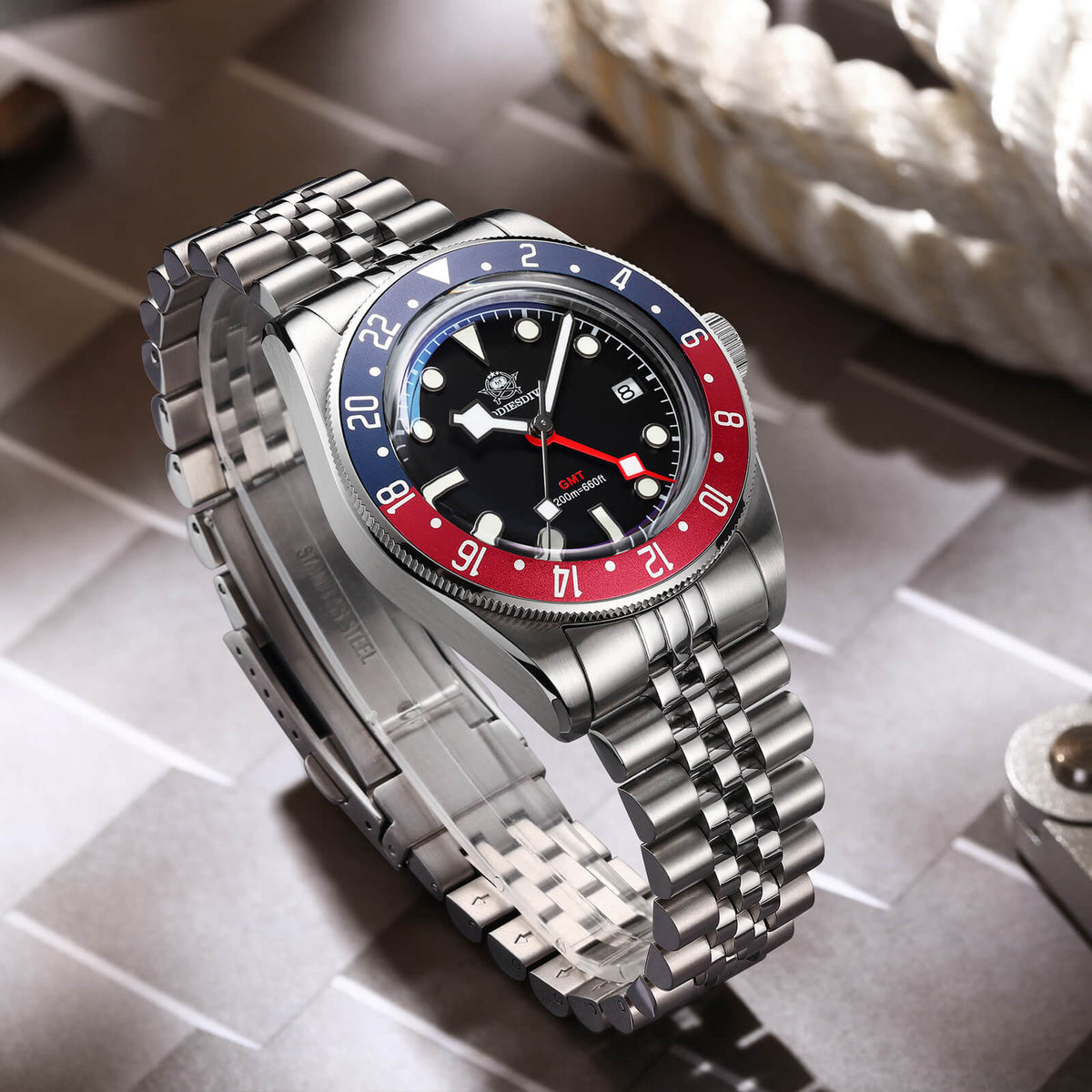 ★Saldi Anniversario★ADDIESDIVE 39mm Orologio al Quarzo BB58 GMT AD2044